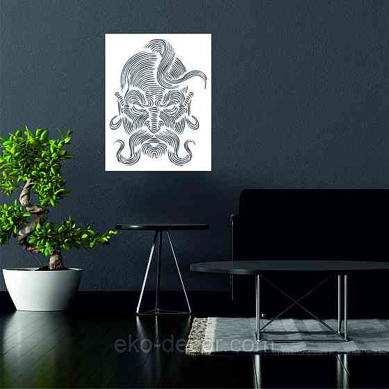 Декоративное настенное Панно «Козак» Декор на стену 70*54 см, Белый Киев