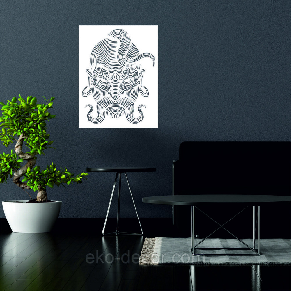 Декоративное настенное Панно «Козак» Декор на стену 70*54 см, Белый Киев - изображение 3