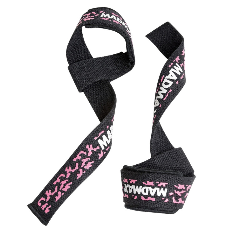 Лямки для тяги MadMax Camo Power Wrist Straps Camo/Pink Луцьк - фото 1