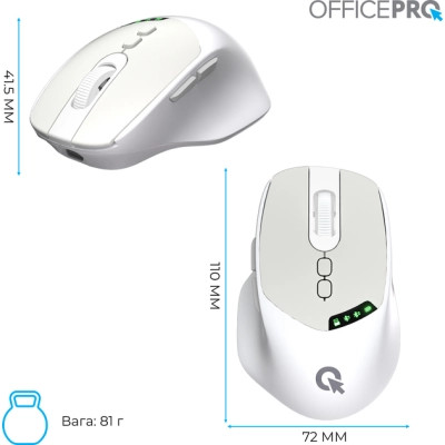 Мышка OfficePro M520W Wireless/Bluetooth White (M520W) Винница - изображение 7