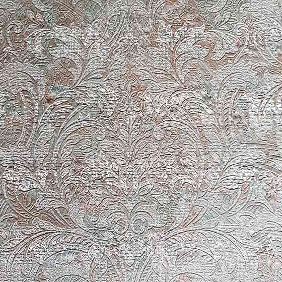 Шпалери метрові вінілові на флізелін Yuanlong Samsara східний малюнок вензелі коричневі завитки рожеві Київ