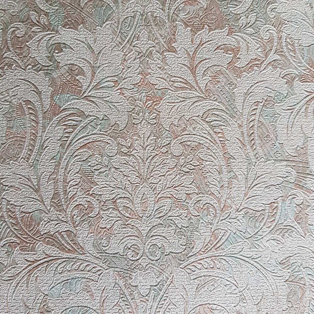 Шпалери метрові вінілові на флізелін Yuanlong Samsara східний малюнок вензелі коричневі завитки рожеві Київ - фото 3