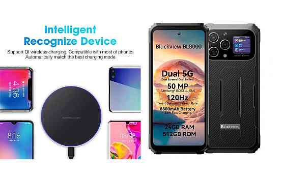 Беспроводное зарядное устройство Copper до 30W для Blackview BV8900, BV8900 Pro, USB-C, LED Киев