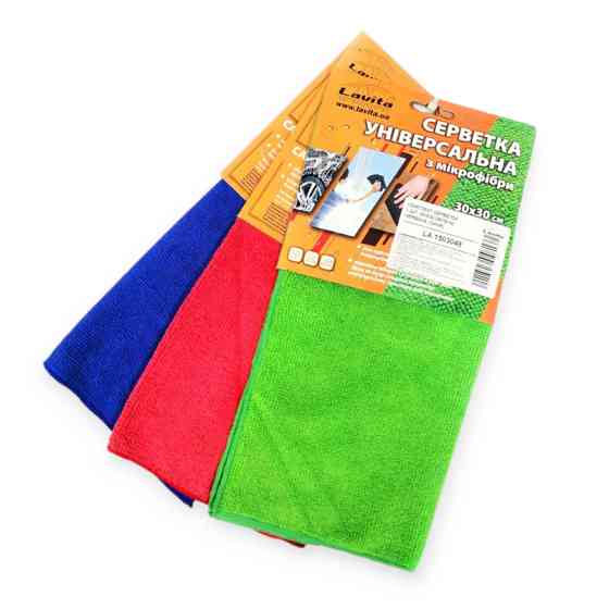 Серветка універсальна асорті 3 шт (30х30) мікрофібра Мукачево