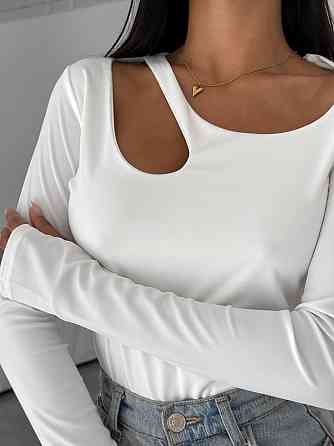 Женский стильный топ с вырезом микро дайвинг Молочный, 42/44 Одесса