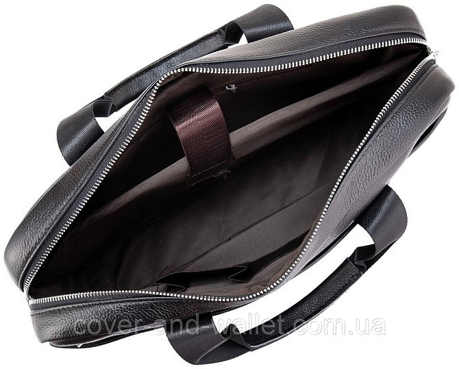 Офисная мужская сумка из натуральной кожи черного цвета ST Leather Киев - изображение 4