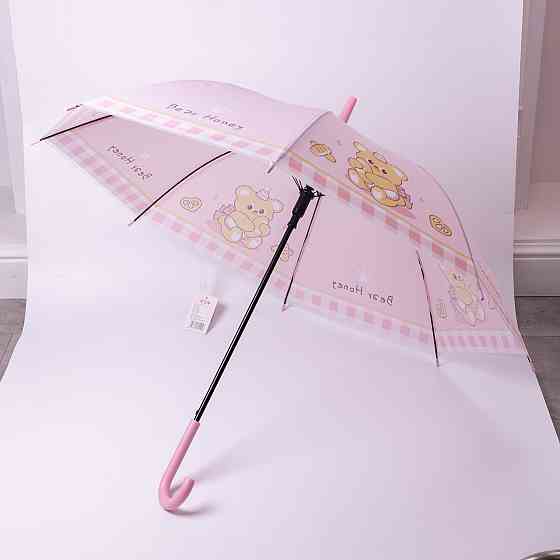 Детский полуавтоматический зонт-трость, розовый Киев