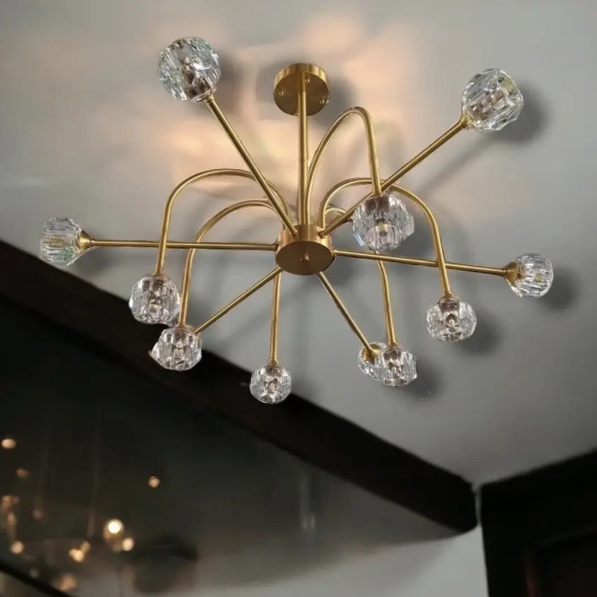 Светодиодная люстра Тюльпанчик 5010 (Золотая) на 10 плафонов Винница - изображение 1