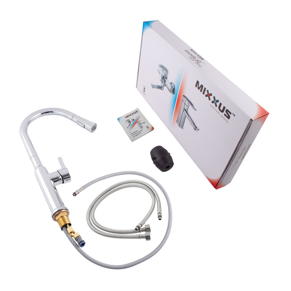 Кухонный смеситель Mixxus Premium PULL 014 с выдвижным изливом MI6958 Харьков - изображение 2