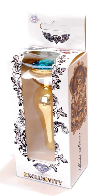 Анальна пробка Boss Series - Jewellery Gold BUTT PLUG Light Blue, BS6400067 Sex Aura Київ - фото 8