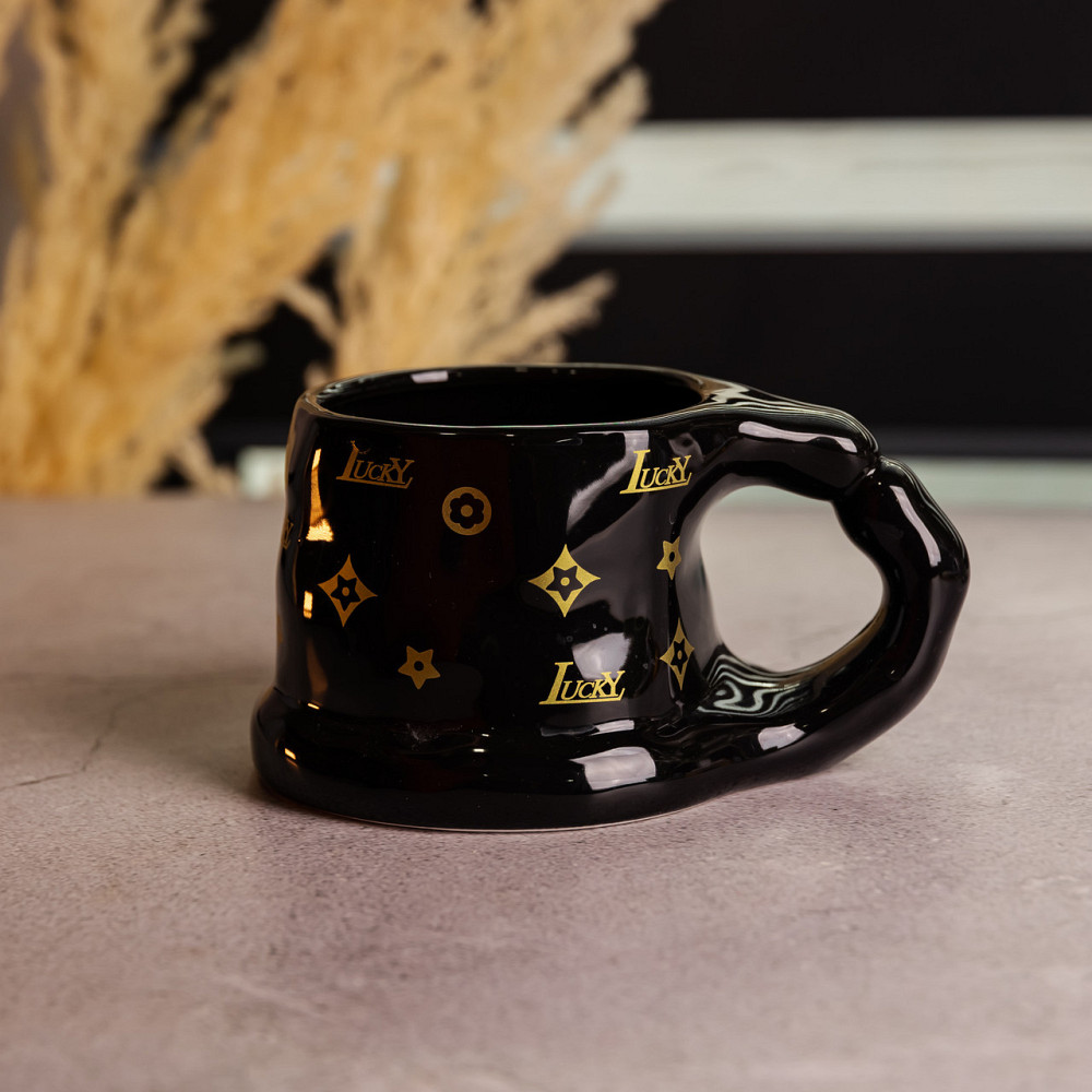 Чашка фарфоровая 500 мл для чаю та кави, чорна Київ - фото 3