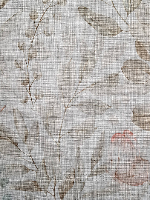 Обои виниловые на флизелине метровые Sintra Edelina прованс цветы листья ветки бабочки серые бежевые розовые Киев - изображение 1