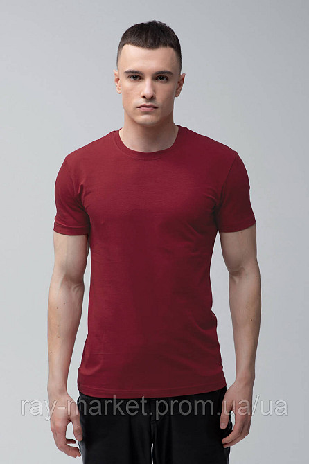 Футболка базова Ray Premium Fit чоловіча бордова (U0102-Burgundy) XXL Київ - фото 7