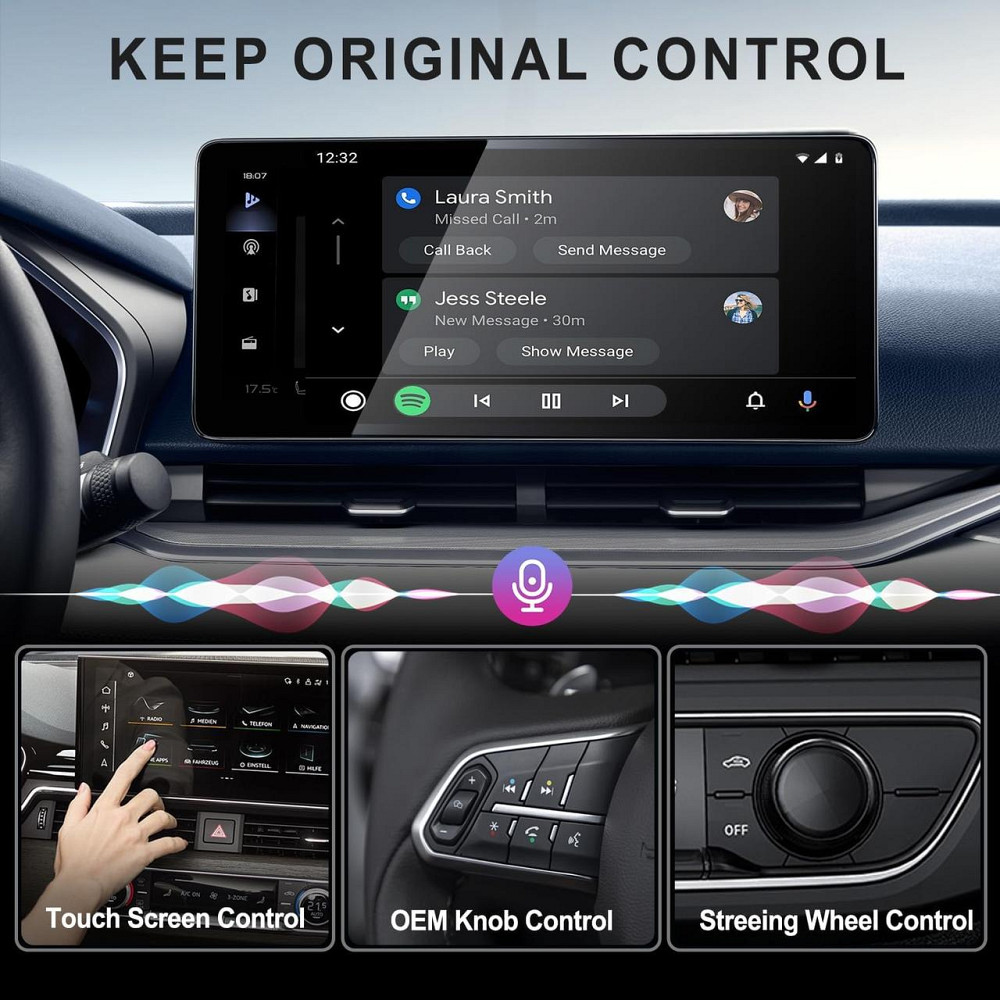 Беспроводной адаптер CarPlay и Android Auto 2 в 1 USB Type-C, Bluetooth, Wi-Fi 2.4G, Plug & Play, черный Киев - изображение 7
