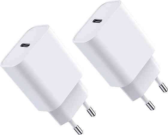 Адаптер USB-C 20W Білий для iPhone 17/16/15/14/13 iPad AirPods Samsung S25/S24/S23 Швидка PD QC3.0 мережевий зарядний адаптер на 2 Київ