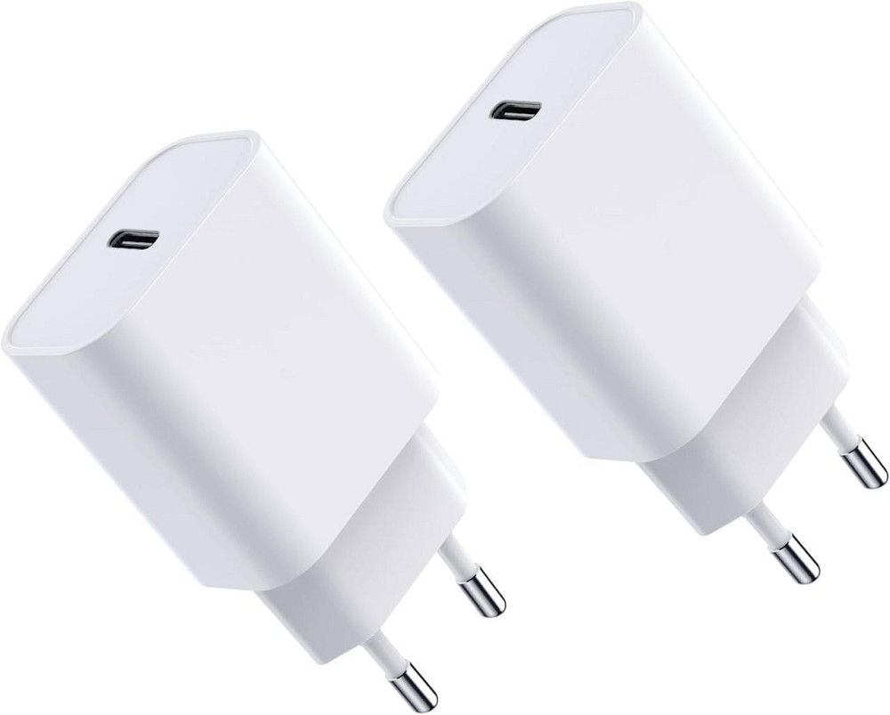 Адаптер USB-C 20W Білий для iPhone 17/16/15/14/13 iPad AirPods Samsung S25/S24/S23 Швидка PD QC3.0 мережевий зарядний адаптер на 2 Київ - фото 1