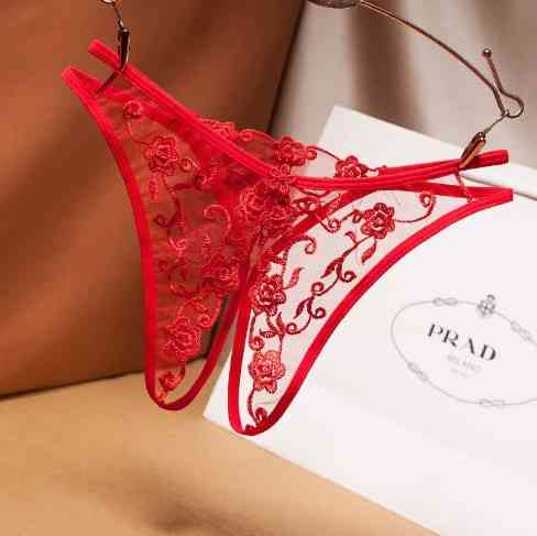 Еротичні трусики з розрізом червоні унісекс - розмір універсальний, резинка до 90см Київ