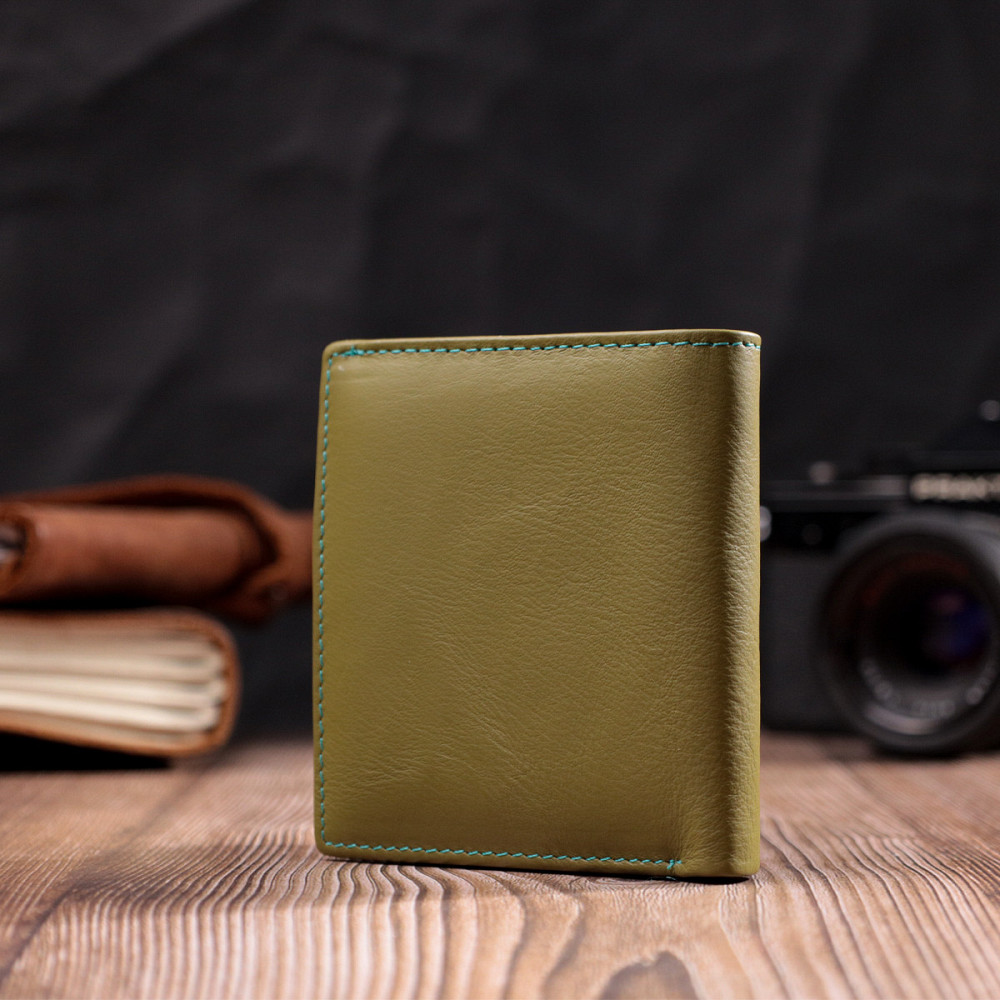 Модный женский кошелек с оригинальной монетницей из натуральной кожи ST Leather 19511 Разноцветный Киев - изображение 7