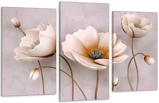 Модульна картина у вітальню/ спальню Пастелі квіти Art-531_3 100x150 см Київ