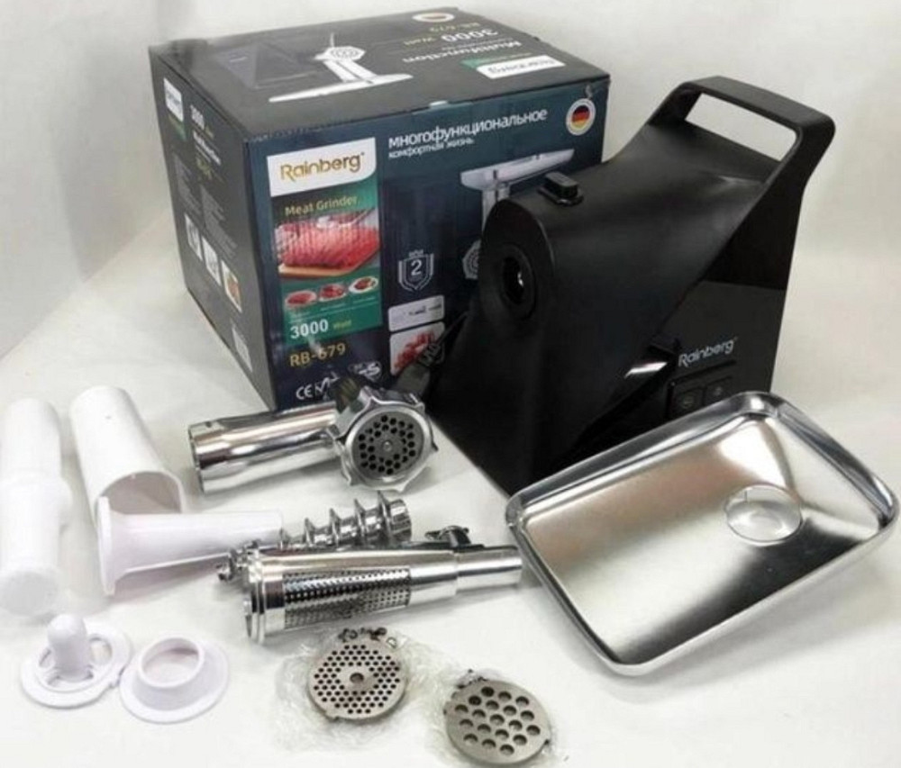 ПОТУЖНА! Німецька м'ясорубка 3000Вт, подрібнювач, соковижималка, бленд. Київ - фото 2