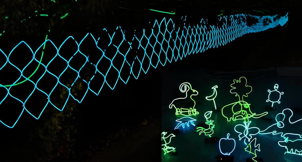 Світлодіодна стрічка RESTEQ блакитна 3 м ICE BLUE LED неоновий провід з контролером для костюмів декору авто Київ - фото 9