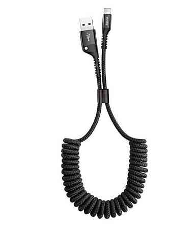 Кабель Baseus Fish eye Spring Data Cable Lightning 1m Black Київ