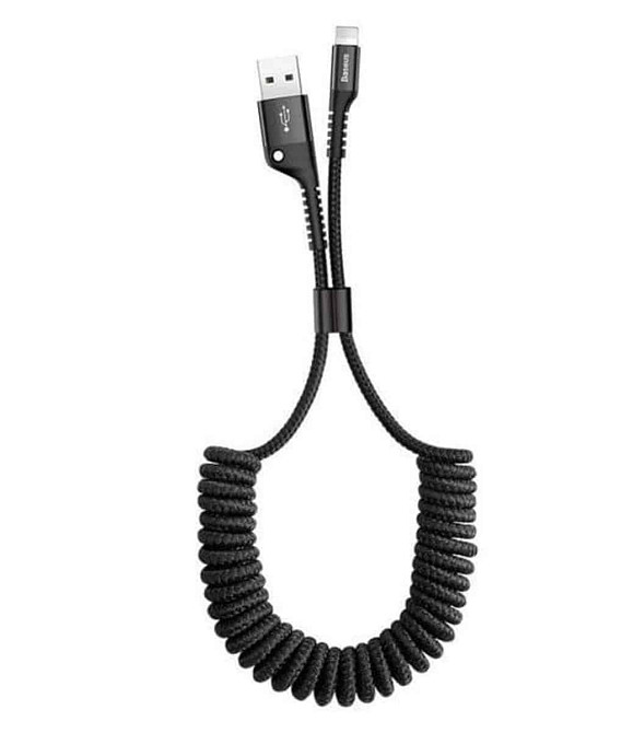 Кабель Baseus Fish eye Spring Data Cable Lightning 1m Black Киев - изображение 1