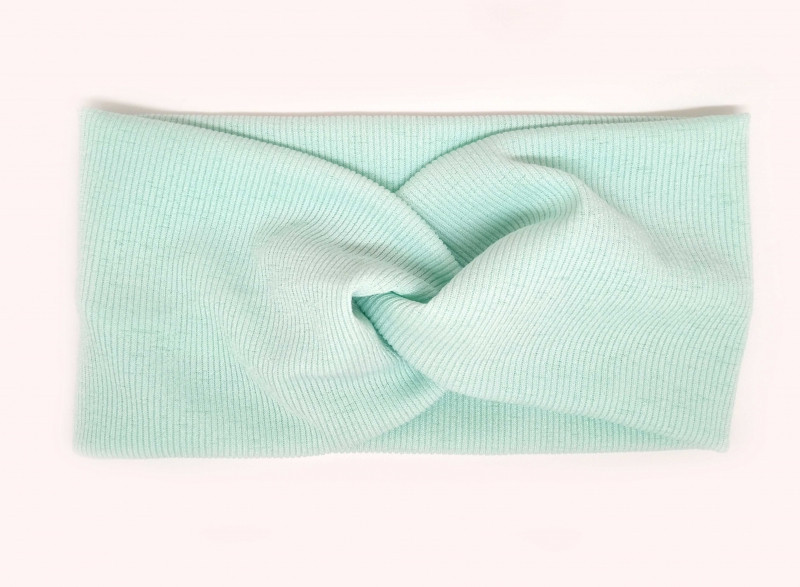 Жіноча пов'язка трикотажна м'ятного кольору. Київ - фото 1