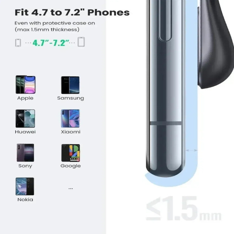 Автотримач для телефону магнітний Ugreen LP290 80712B (Чорний) Николаев - изображение 3