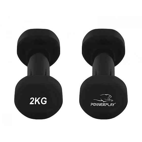 Гантелі вінілові PowerPlay 4125 Achilles 2*2 кг. Чорні (пара - 2шт.) Каменское