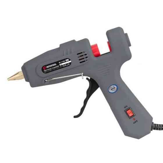 Пистолет клеевой 80(245) Вт, 215-230°C, под стержни 10,8-11,5 мм, 13-30 г/мин INTERTOOL RT-1104 Киев