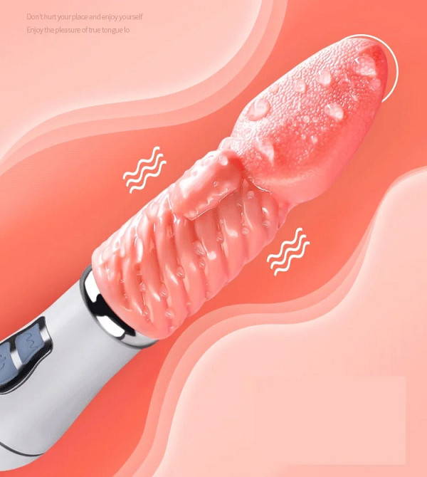 Вібратор язик масажер 175 мм сіро-коричневий Київ - фото 3