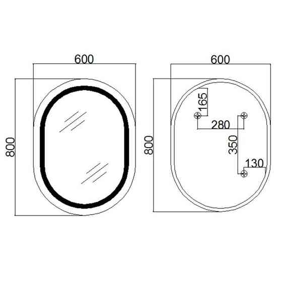 Дзеркало настінне овальне сенсорне Qtap Gemini 600х800 з LED-підсвіткою Touch, з антизапотіванням із димером Харків