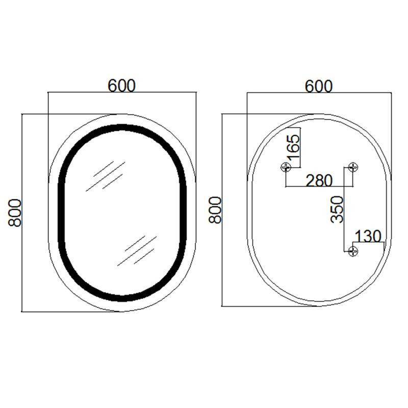 Зеркало настенное овальное сенсорное Qtap Gemini 600х800 с LED-подсветкой Touch, с антизапотеванием с диммером Харьков - изображение 2