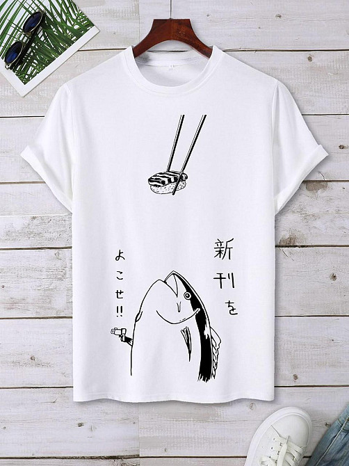 Футболка мужская с принтом  44 Белая 2634326129 Днепр - изображение 1