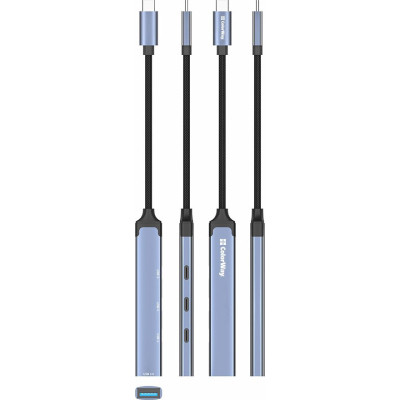Концентратор ColorWay USB-C 4-in-1 USB-C2.0х3/USB3.0 (CW-HUB07) Вінниця - фото 11
