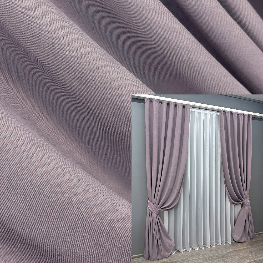 Комплект готових штор VR-Textil Мікровелюр Petek № 1493ш Лавандовий 150х290 см 2 шт (33-0353) Київ - фото 1