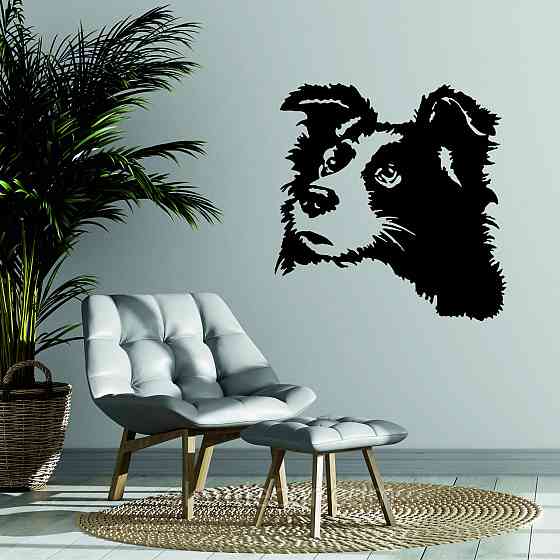 Декоративне настінне Панно «Бордер-Колі», Декор на стіну 90*88 см, Чорний Київ