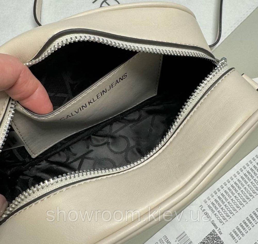 Небольшая женская сумочка на плечо Ck 2866 бежевая Киев - изображение 4