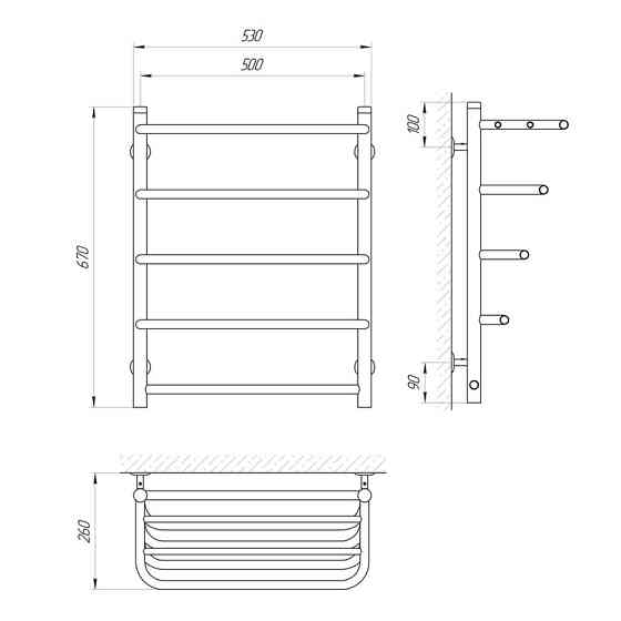 Водяна сушарка для рушників Laris Стандарт П5 500x660 з полицею Київ
