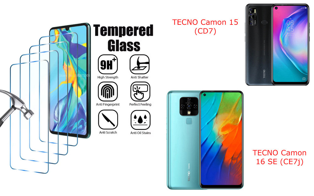 Защитное стекло ArmorGlass для TECNO Camon 15 (CD7), 16 SE (CE7j) – устойчивое к царапинам и ударам Киев - изображение 1
