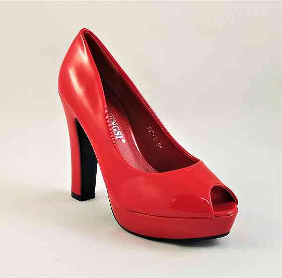 Жіночі Червоні Туфлі на Каблуку Лакові Модельні (розміри: 36) — 02-3 Дніпро