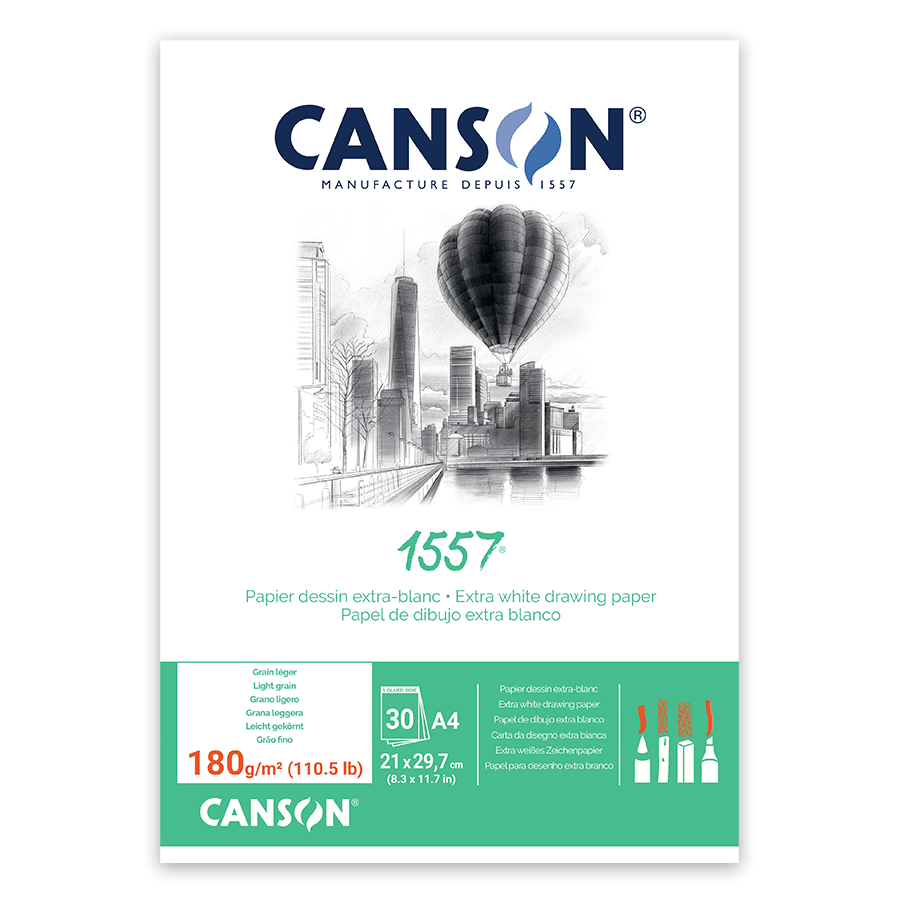Склейка для рисунка 1557 А4 (21х29,7см) 180г/м2 30л белый цвет Canson Киев - изображение 1