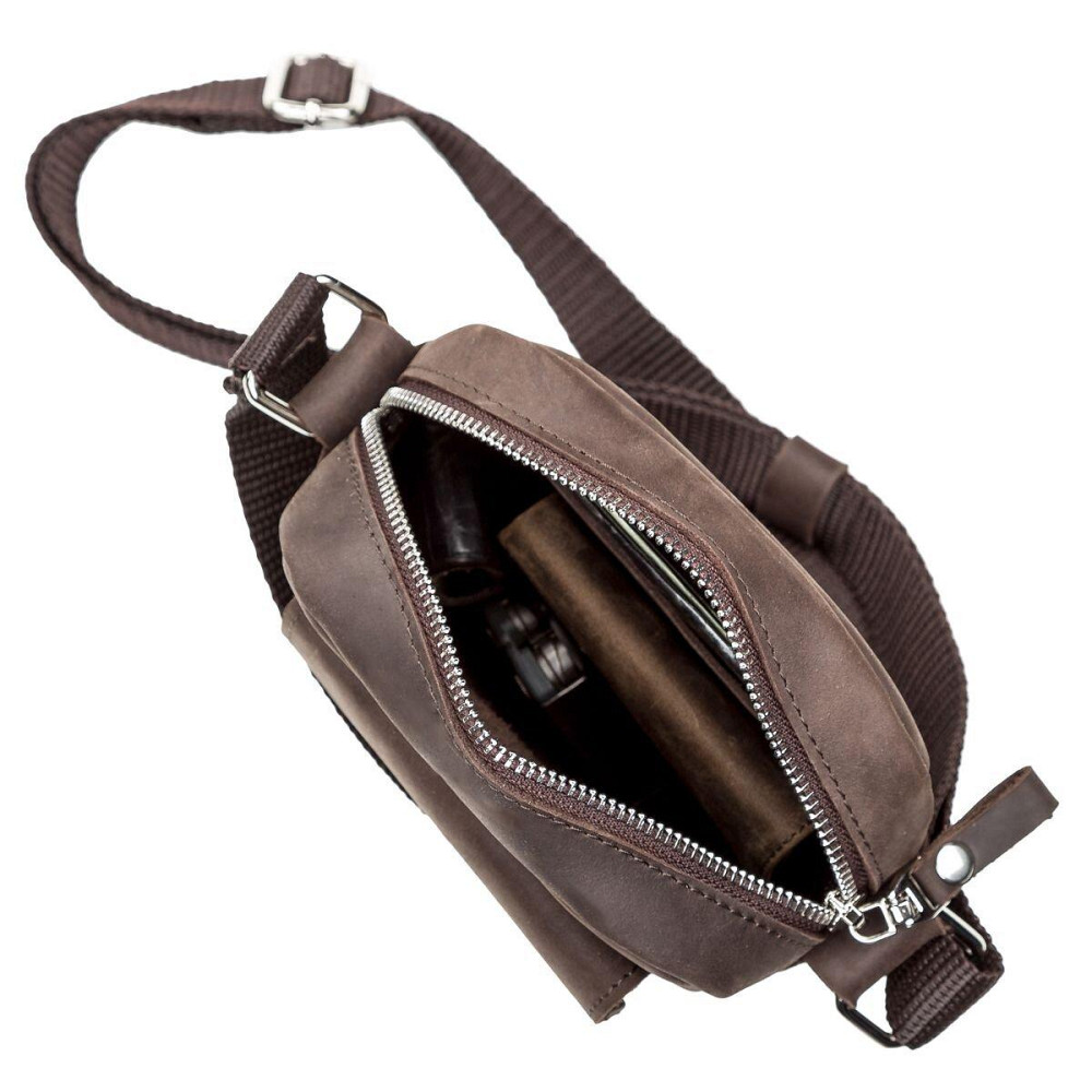 Сумка SHVIGEL 11077 з вінтажній шкіри Коричнева Київ - фото 7