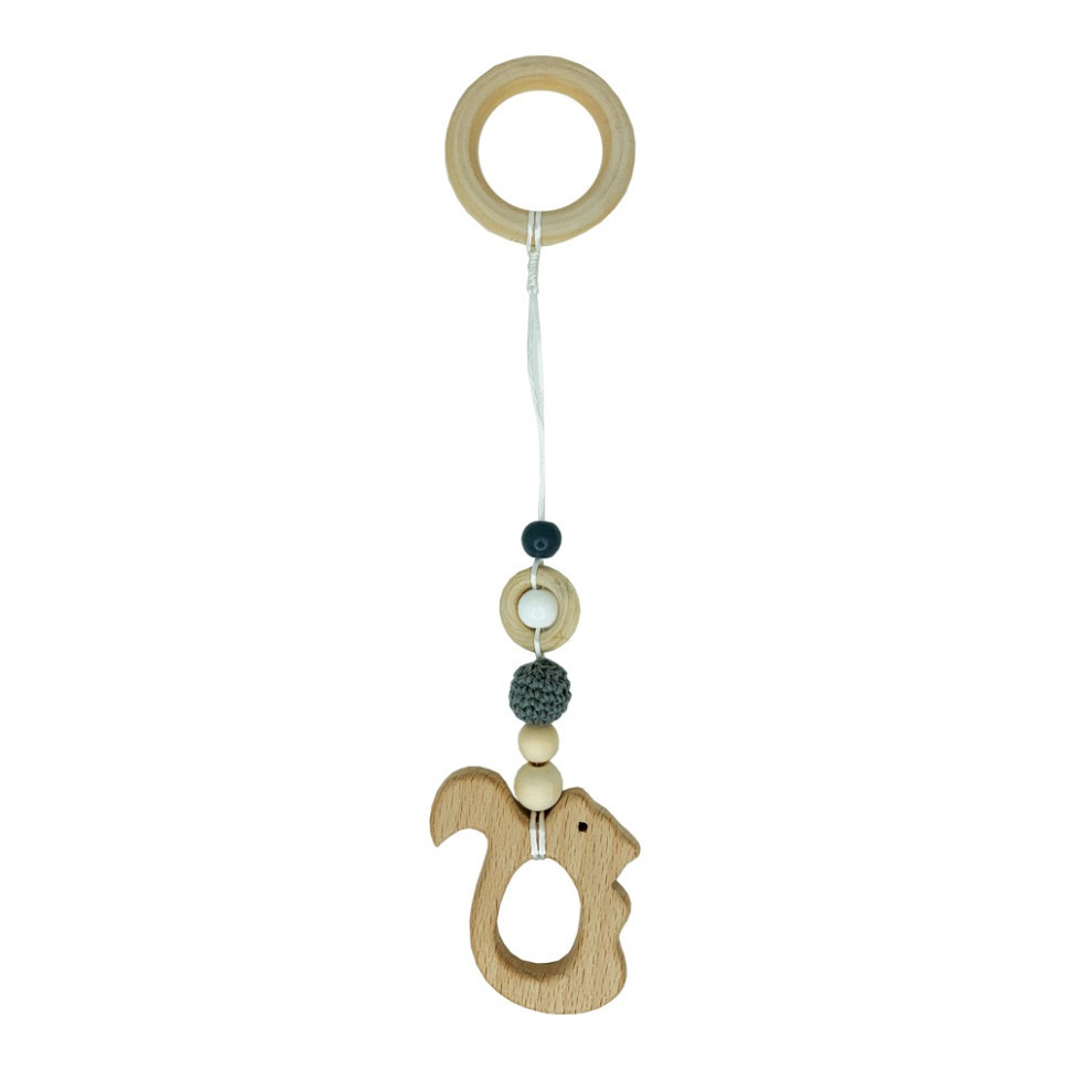 Дитячий дерев'яний гризунок "Білочка" MGZ-0410-4 з підвіскою Вінниця - фото 1