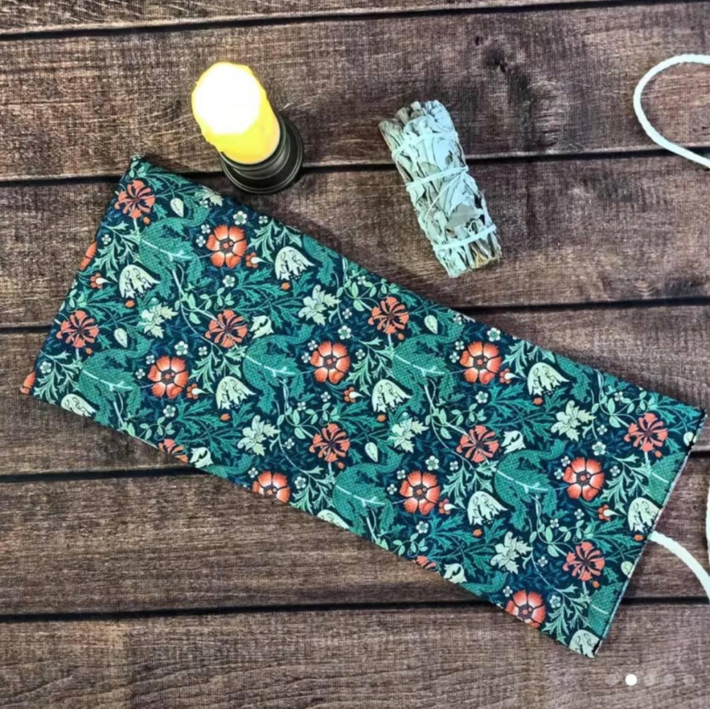 Сумка для зберігання карт Таро з квітковим узором, чохол для карток Таро 38*17 см. Київ - фото 4