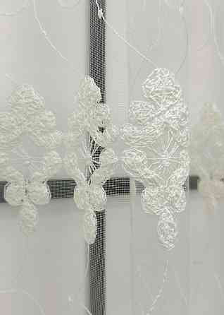 Тюль VR-Textil 1894т Фатин с вышивкой и люрексом Бежевый 300х170 см (42-261) Киев