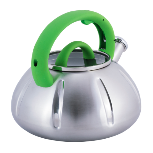 Чайник 3л із нержавіючої сталі зі свистком і скляною кришкою (ручки: зелена, синя, дерево) KAMILLE 0 Житомир - фото 14