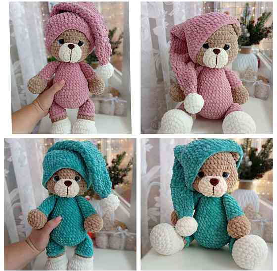 В наявності! В'язані іграшки, м'які іграшки, зайка, ведмедик, плюшеві Харьков