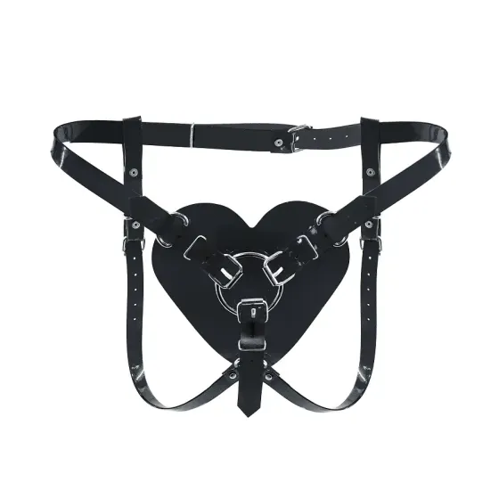 Трусики Серце для страпону Feral Feelings - Hearts Strap-on Belt Black Львів